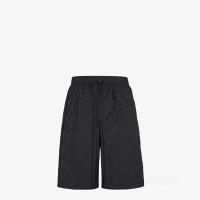 长款短裤 黑色尼龙FENDI by Marc Jacobs百慕大短裤
