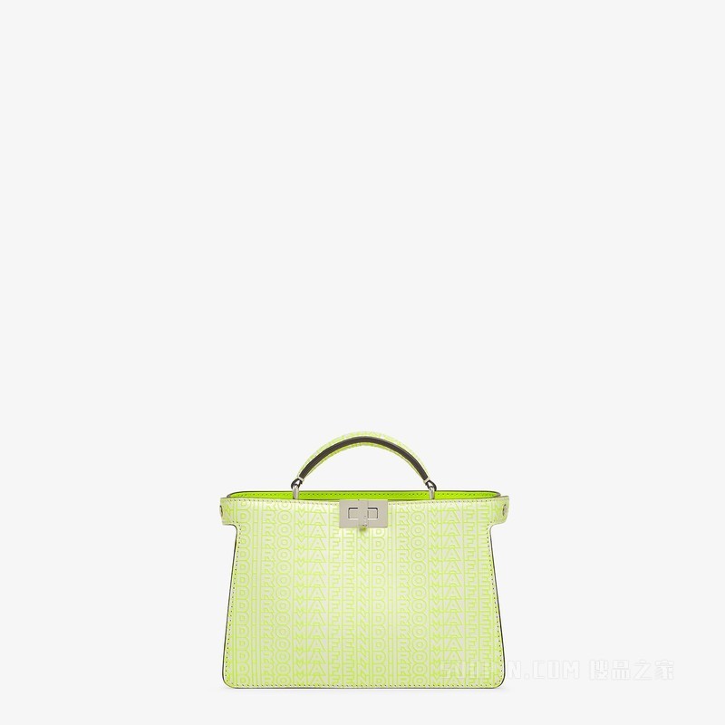 Peekaboo ISeeU XCross手袋 白色和荧光黄皮革FENDI by Marc Jacobs手袋