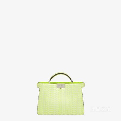 Peekaboo ISeeU XCross手袋 白色和荧光黄皮革FENDI by Marc Jacobs手袋