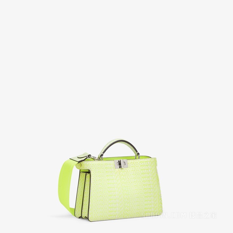 Peekaboo ISeeU XCross手袋 白色和荧光黄皮革FENDI by Marc Jacobs手袋
