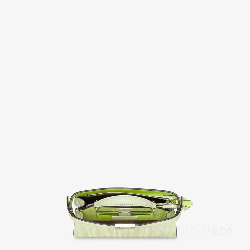 Peekaboo ISeeU XCross手袋 白色和荧光黄皮革FENDI by Marc Jacobs手袋