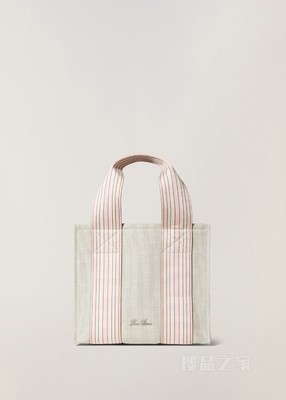 The Suitcase Stripe 迷你手袋 棉 , 亚麻