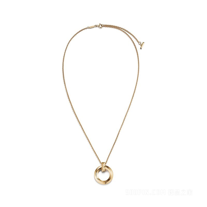 Tiffany T1 系列 18K 黄金圈形项链，小号