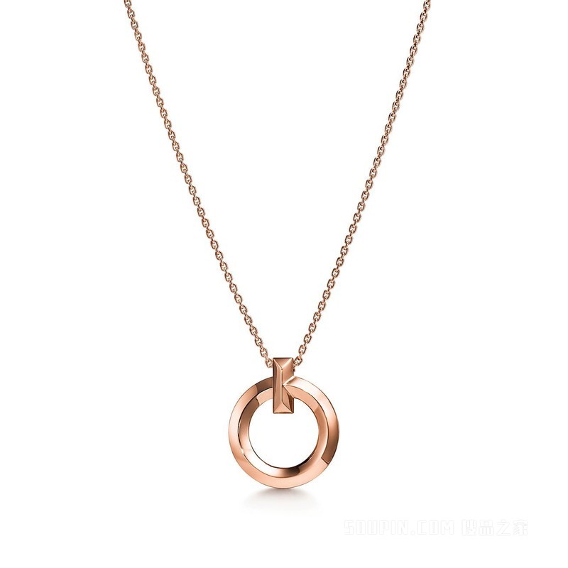Tiffany T1 系列 18K 玫瑰金圈形项链，小号
