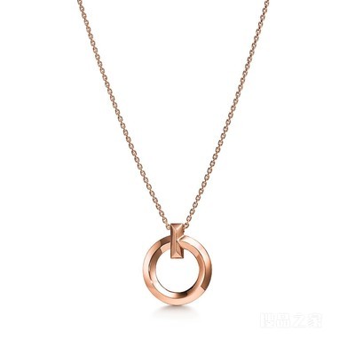 Tiffany T1 系列 18K 玫瑰金圈形项链，小号