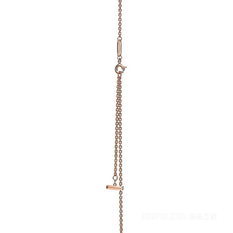 Tiffany T1 系列 18K 玫瑰金圈形项链，小号