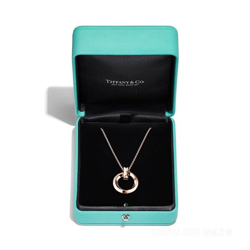 Tiffany T1 系列 18K 玫瑰金圈形项链，小号