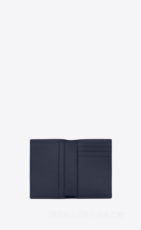 SAINT LAURENT PARIS粒面压印皮革信用卡包