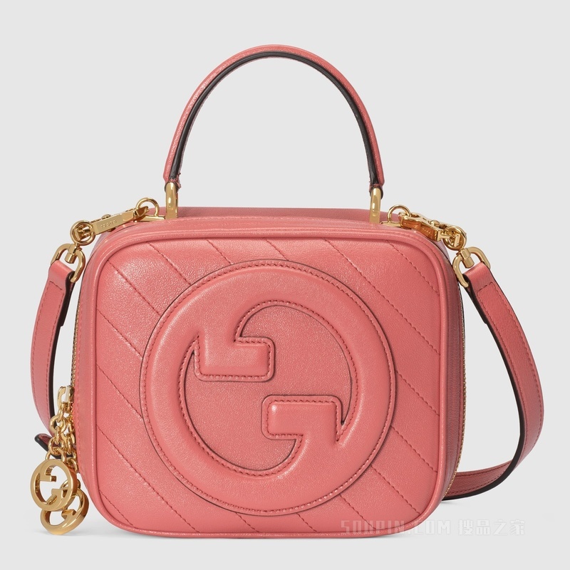 Gucci Blondie系列手提包 粉色皮革