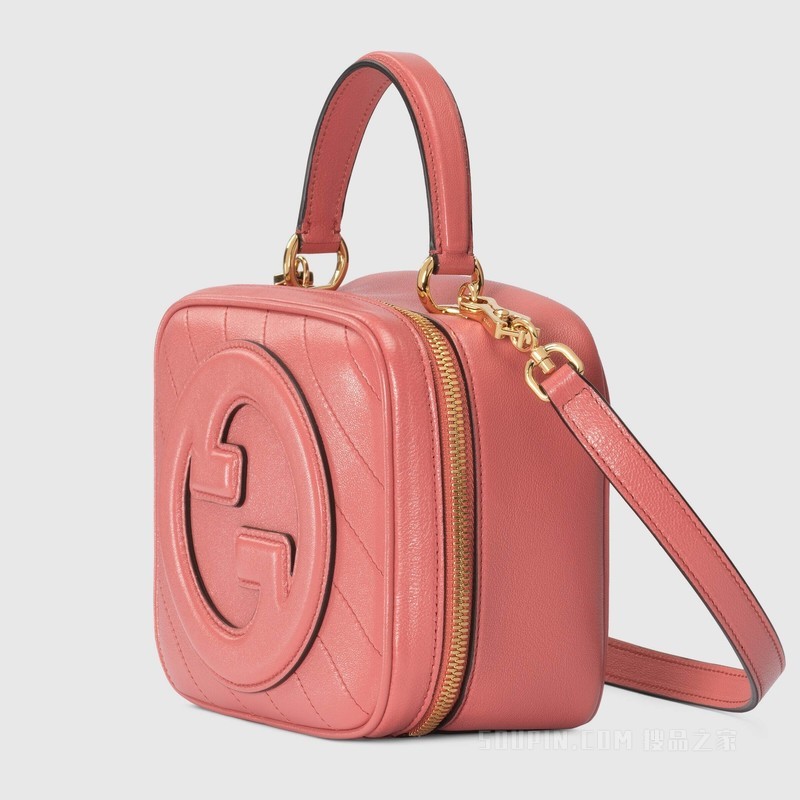 Gucci Blondie系列手提包 粉色皮革