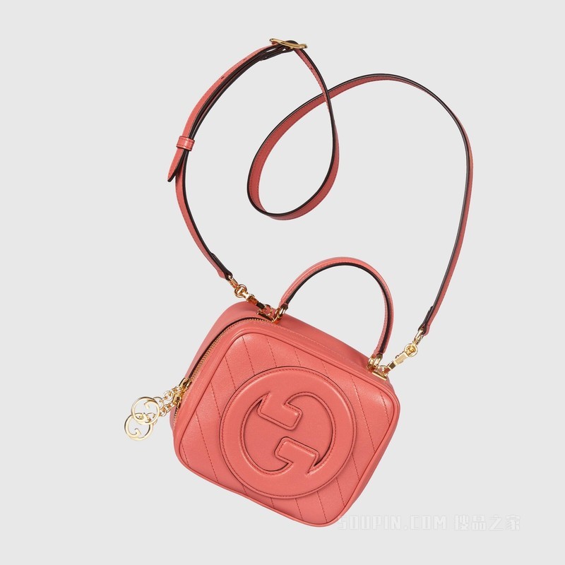 Gucci Blondie系列手提包 粉色皮革