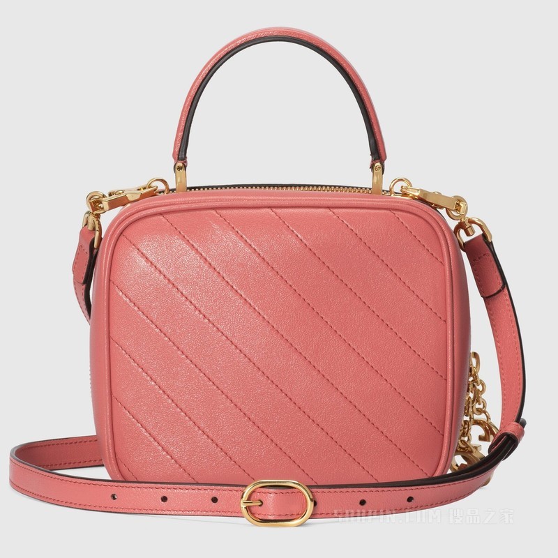 Gucci Blondie系列手提包 粉色皮革