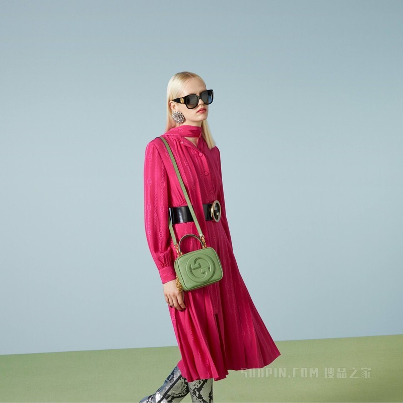 Gucci Blondie系列手提包 浅绿色皮革