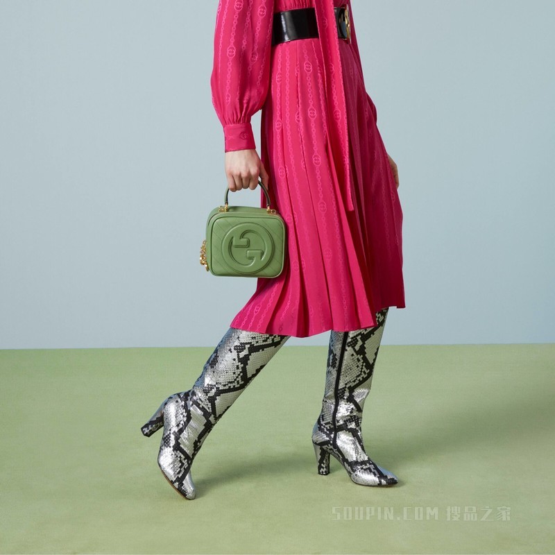 Gucci Blondie系列手提包 浅绿色皮革