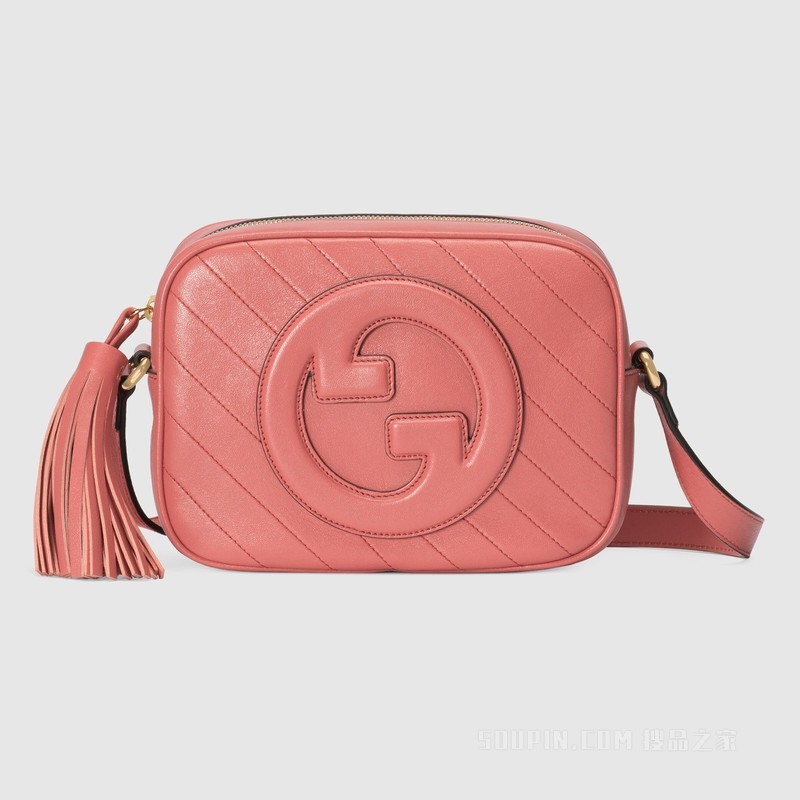 Gucci Blondie系列小号肩背包 粉色皮革