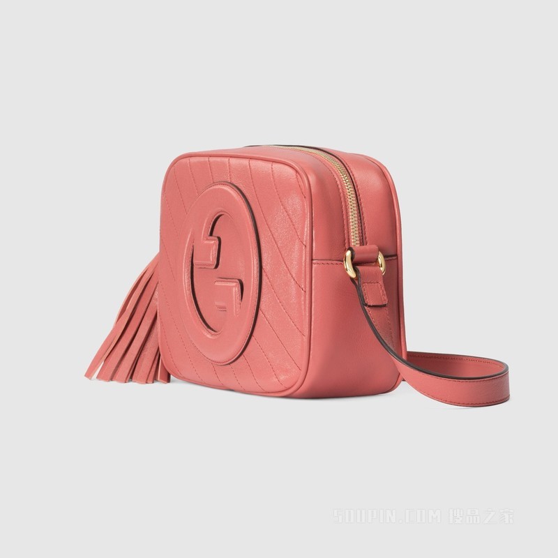 Gucci Blondie系列小号肩背包 粉色皮革