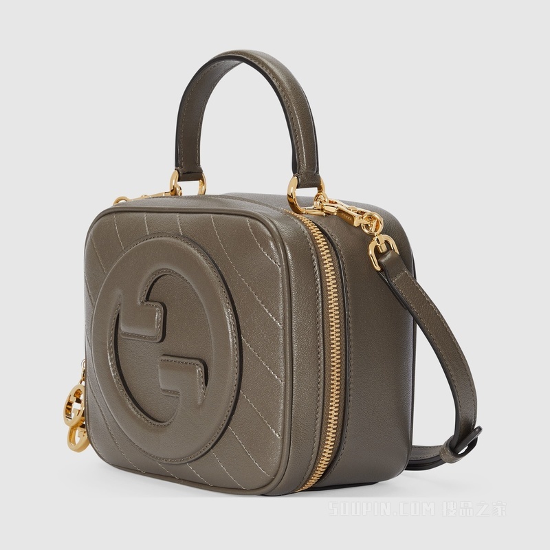 Gucci Blondie系列手提包 棕色皮革