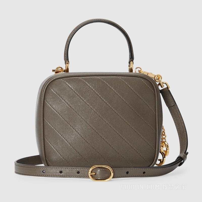 Gucci Blondie系列手提包 棕色皮革