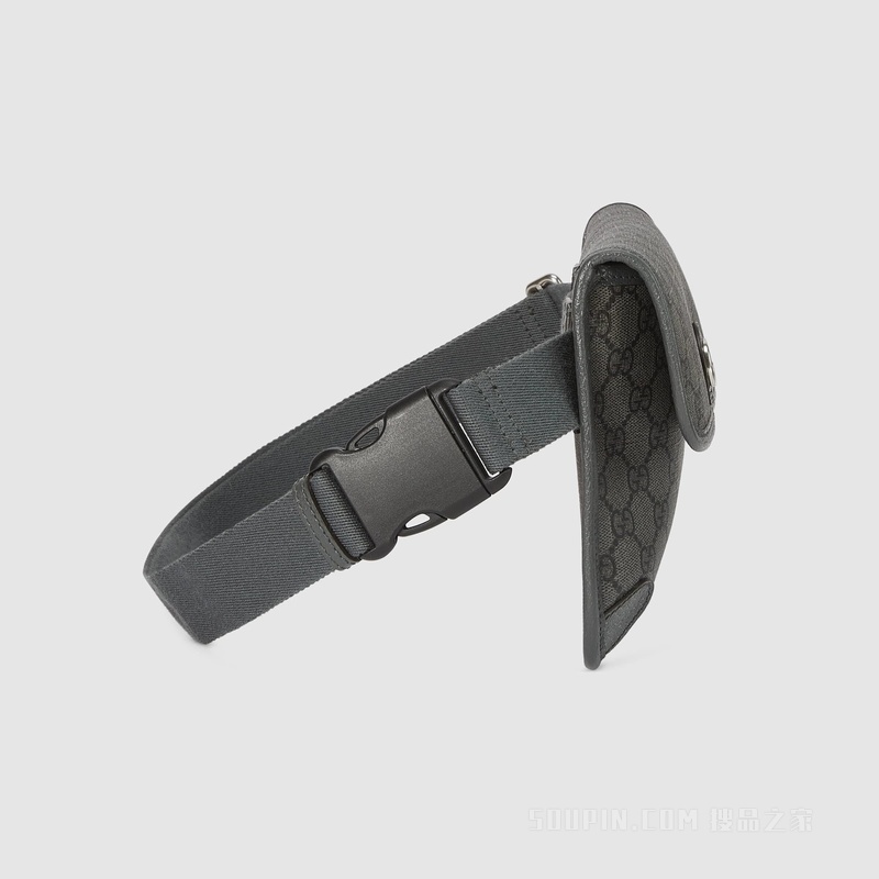 Ophidia系列GG小号腰包 灰色和黑色Supreme帆布