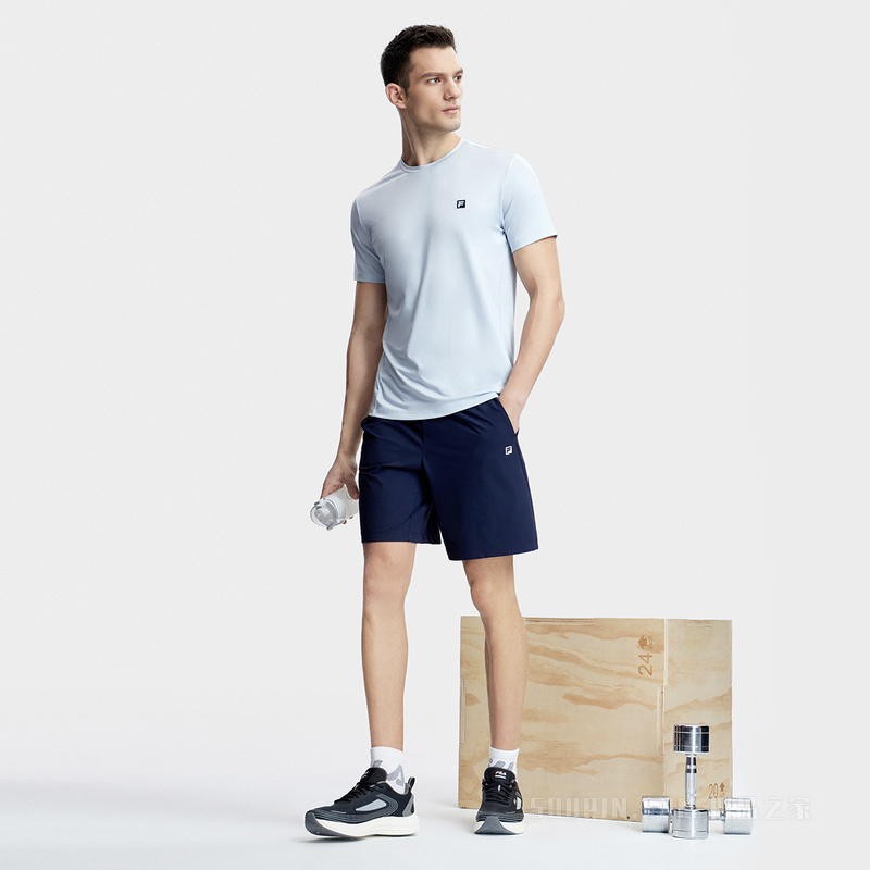 男子场下健身针织五分裤