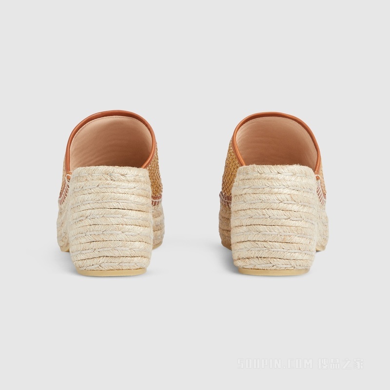 女士互扣式双G绳底鞋 天然酒椰纤维