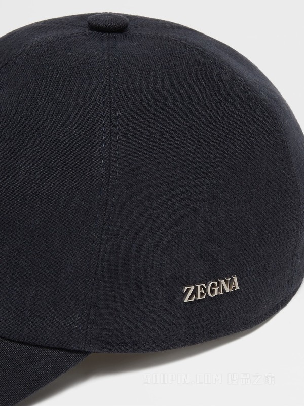 午夜蓝亚麻棒球帽