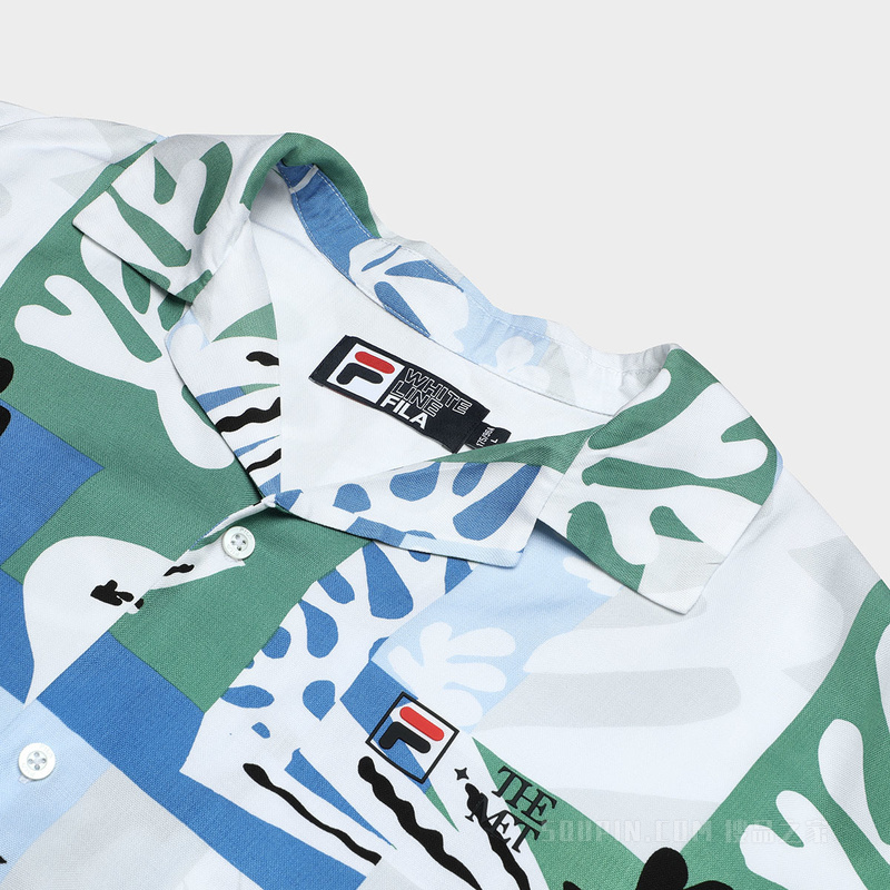 FILA x THE MET联名男子时尚休闲短袖衬衫