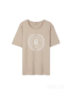 Adaptive23新款春夏女装时尚徽章印花合身短袖T恤76J4086