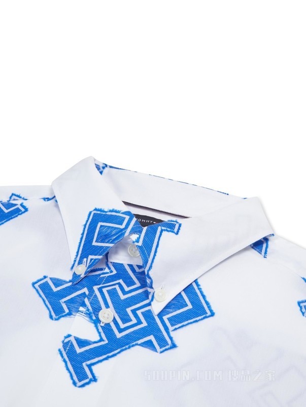 23新款早秋男装时尚拉毛字母提花垂顺宽松版短袖衬衫31747