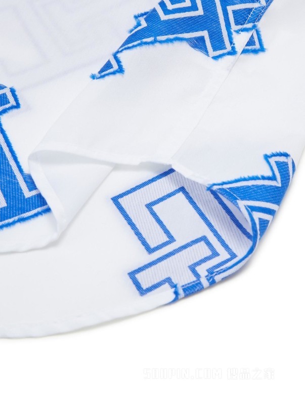 23新款早秋男装时尚拉毛字母提花垂顺宽松版短袖衬衫31747