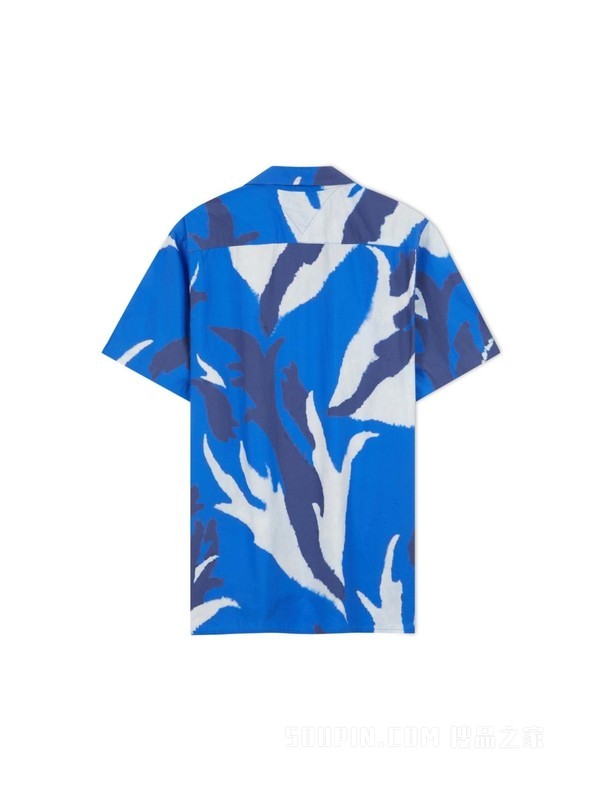 23新款春夏男装纯棉府绸度假风图案合身短袖衬衫MW0MW31750