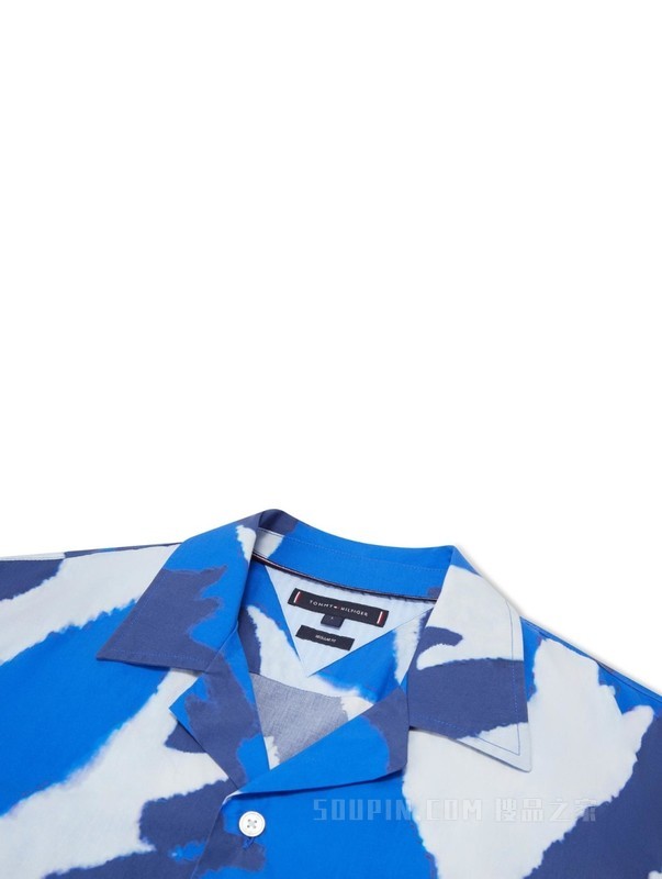 23新款春夏男装纯棉府绸度假风图案合身短袖衬衫MW0MW31750