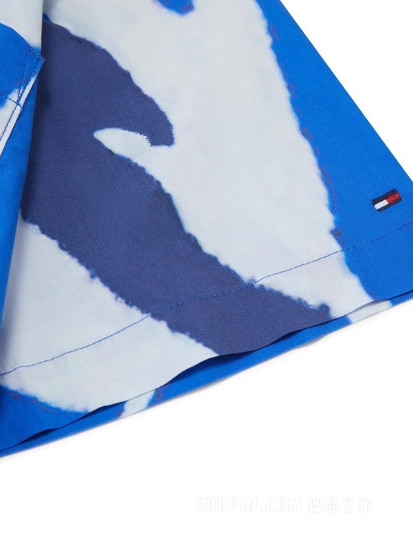 23新款春夏男装纯棉府绸度假风图案合身短袖衬衫MW0MW31750