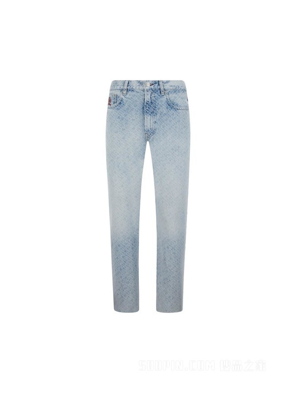 23新款春季男装纯棉时尚字母提花毛边水洗牛仔裤MW0MW30968