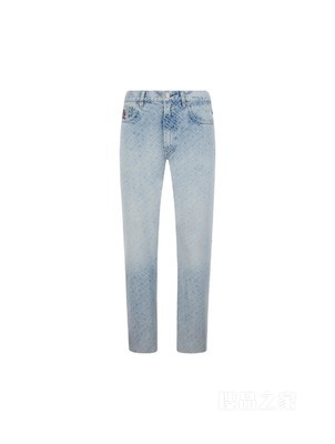 23新款春季男装纯棉时尚字母提花毛边水洗牛仔裤MW0MW30968