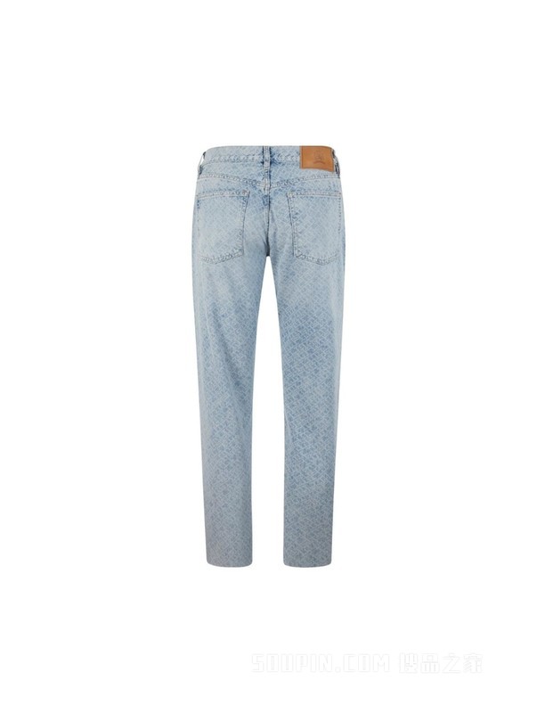 23新款春季男装纯棉时尚字母提花毛边水洗牛仔裤MW0MW30968