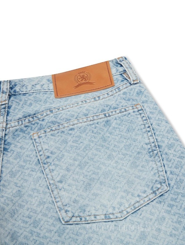 23新款春季男装纯棉时尚字母提花毛边水洗牛仔裤MW0MW30968