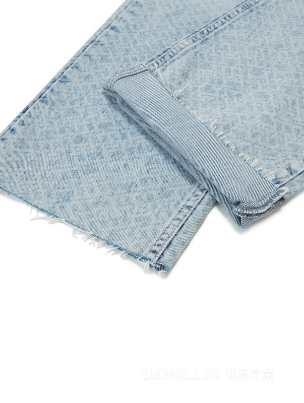 23新款春季男装纯棉时尚字母提花毛边水洗牛仔裤MW0MW30968