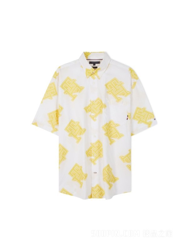 23新款早秋男装时尚拉毛字母提花垂顺宽松版短袖衬衫31747