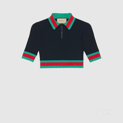 弹力粘胶纤维短款Polo衫 深蓝色