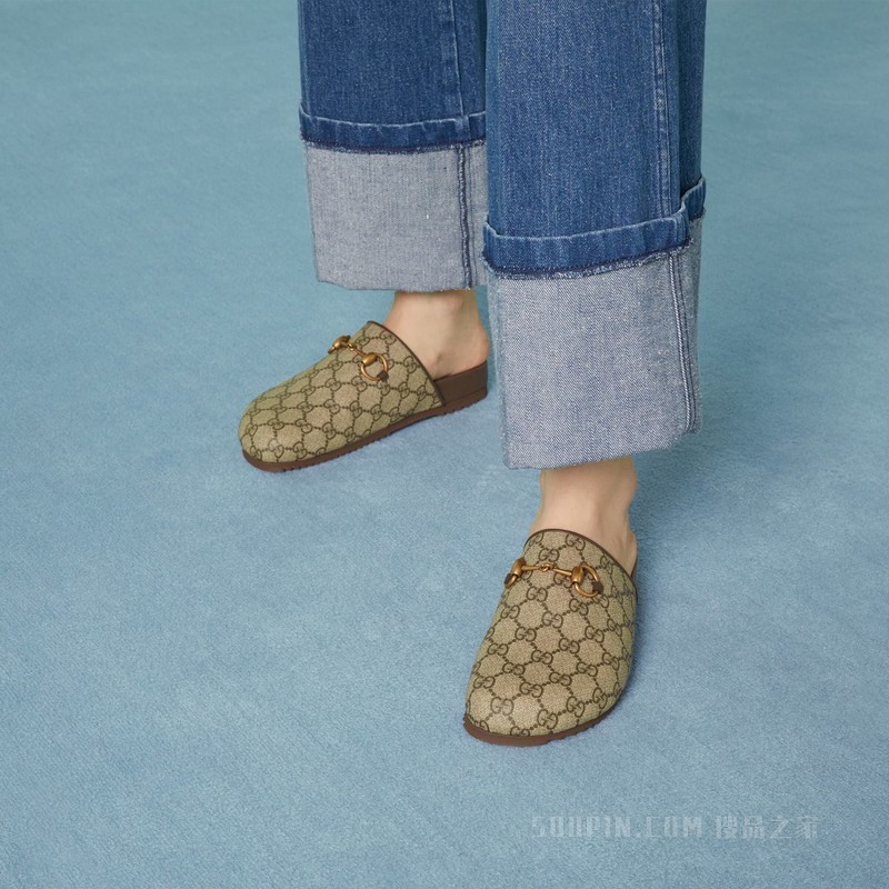 女士GG Supreme马衔扣拖鞋 GG Supreme