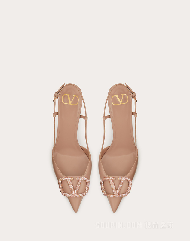 VLOGO SIGNATURE后饰带小牛皮高跟鞋（鞋跟高8厘米）