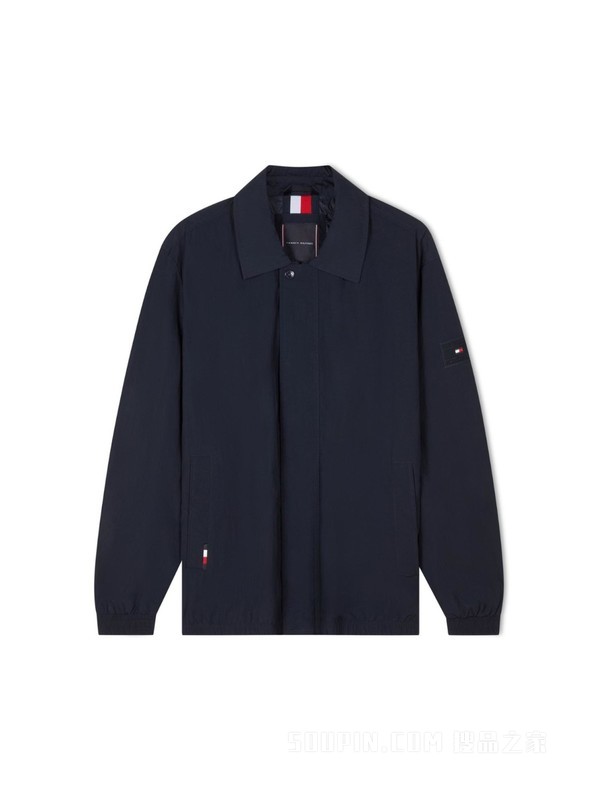 23新款早秋男装简约LOGO贴片拉链翻领合身版夹克外套31649