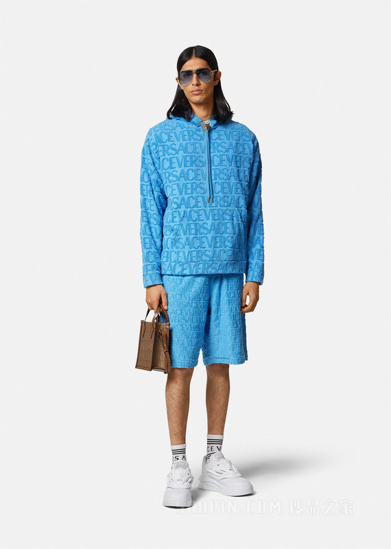 Versace Allover毛巾布连帽衫