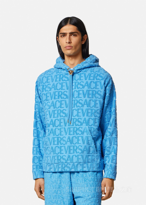 Versace Allover毛巾布连帽衫