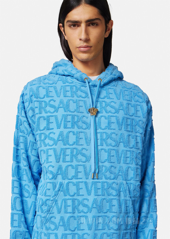 Versace Allover毛巾布连帽衫