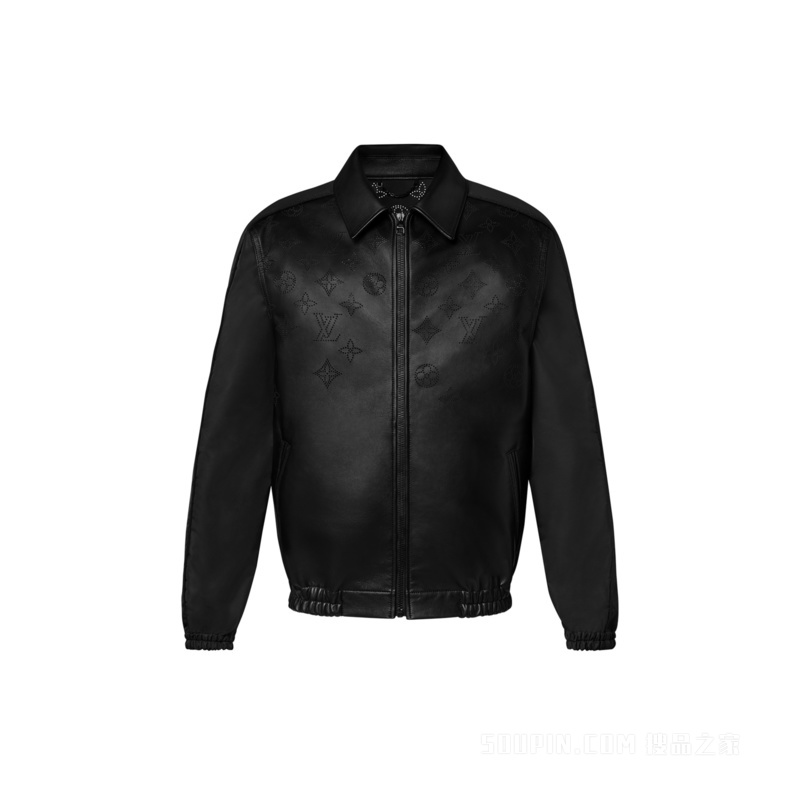 Perforated Mix Leather Blouson