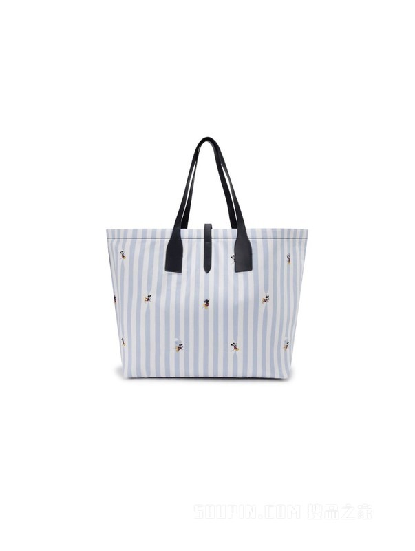 【DISNEY联名系列】23新款女条纹米奇提花大容量托特包15184