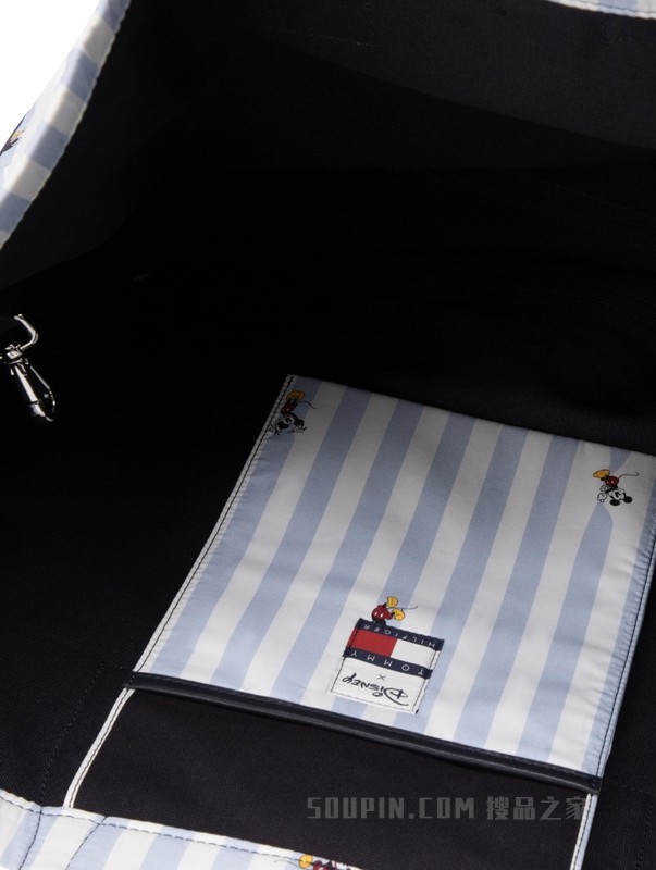 【DISNEY联名系列】23新款女条纹米奇提花大容量托特包15184