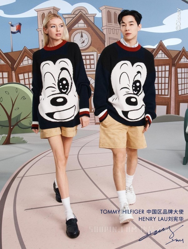 【DISNEY联名系列】23新款女斜纹纯棉暗纹米奇提花短裤39561